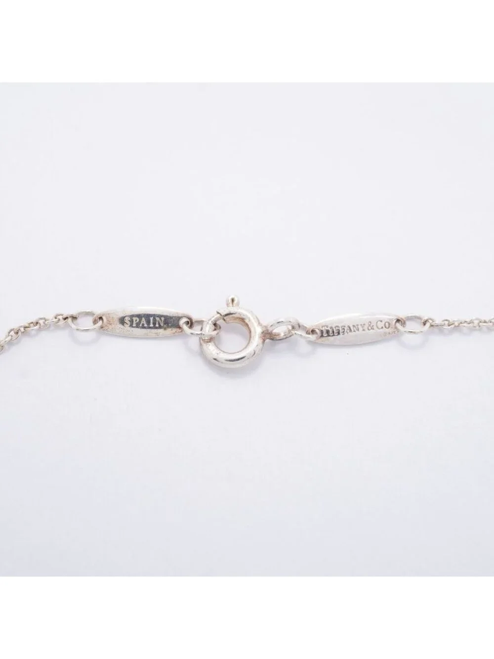 Tiffany & Co Bre Open Heart Pearl by the Yard 925 Sterling Silver Pink Bracelet